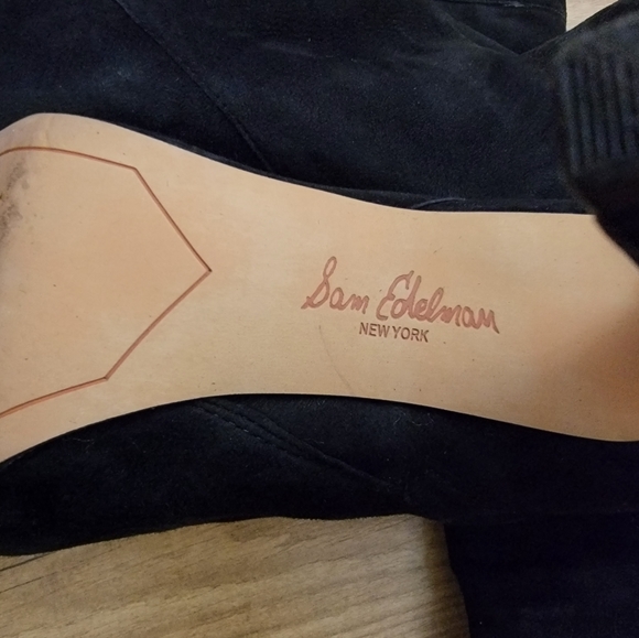 Sam Edelman Kayla Over The Knee Black Suede Boots - Picture 15 of 16